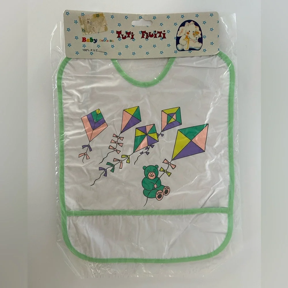 🦋 5/$25 - Tuti Fruiti Baby Bib Vintage - NWT - Teddy Bear Flying Kites